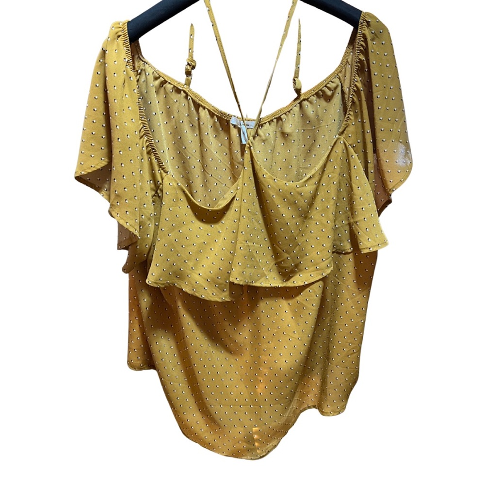 Maurices Mustard Ruffle Blouse - Picture 2 of 3